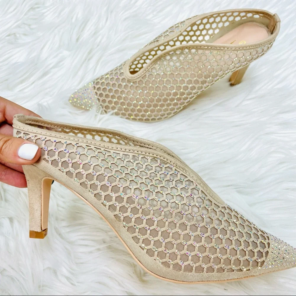 Nude rhinestoned mesh heel - Picture 5 of 6